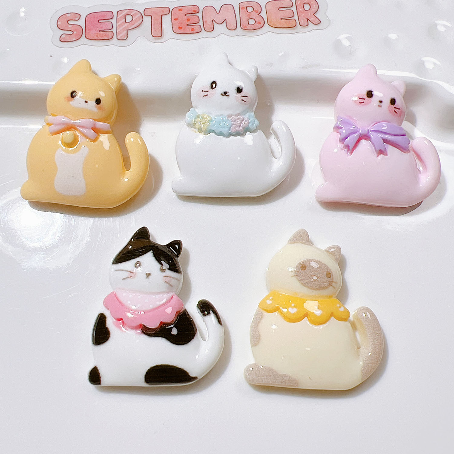 Resin Art Earrings Material - 10/20 Stücke Nette Bowknot Katze Flatback