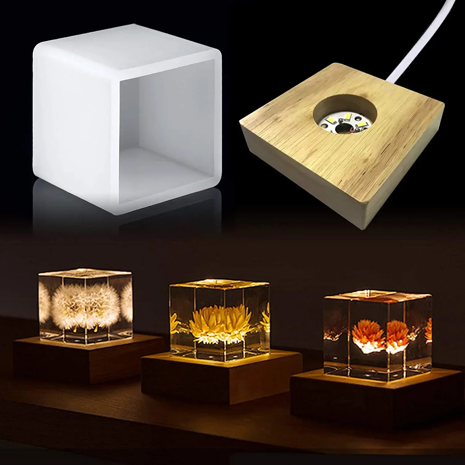 Resin Art Equipment - Quadratische helle Harzform, LED-Silikonformen für Harz,