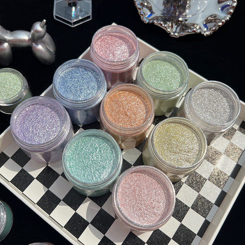 Resin Art Equipment - Meerjungfrauen-Diamant-Glitzer-Mica-Pulver, Glänzendes Aurora-Pigment für Nagelkunst, Epoxidharz-Shaker