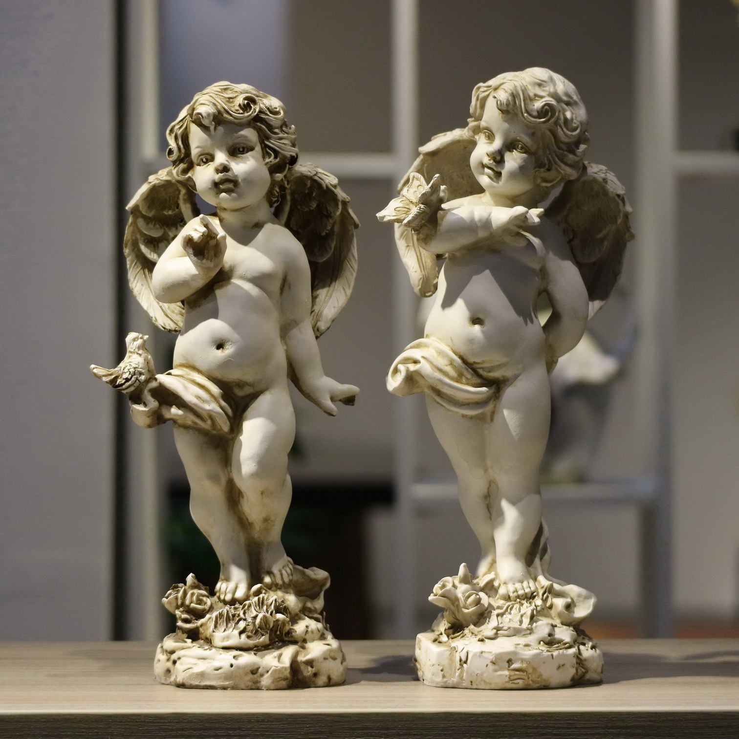 Resin Art Gift For Wedding - Retro-Engel-Figur aus Kunstharz, 29 cm, Dekoration