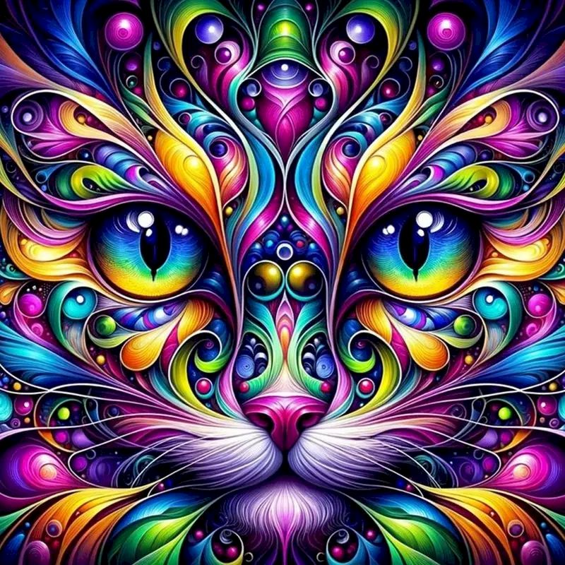 Resin Art Wallpaper - GATYZTORY Neues Katzengesicht 5D-Diamant-Malerei-Set zum Selbermachen,