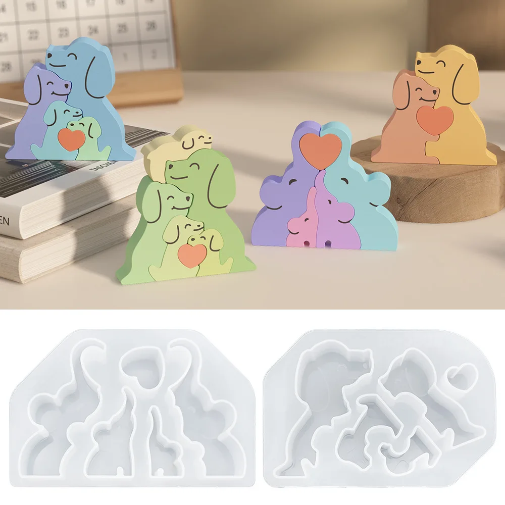 Resin Art Clay - Tiere Familie Liebe Umarmung Silikon Kerze