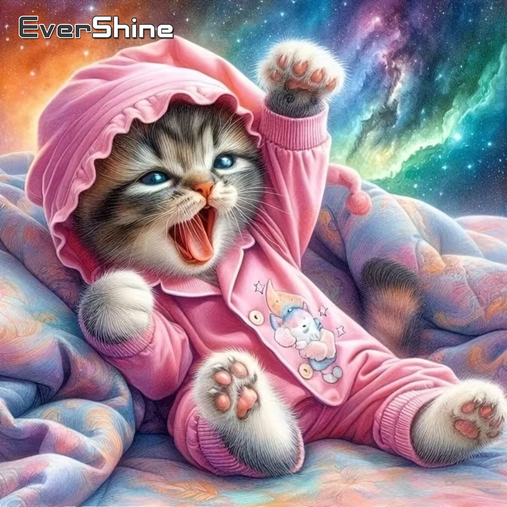 Resin Art Wallpaper - EverShine Neuerscheinung Diamant-Malerei Katze Tier-Stickmuster für