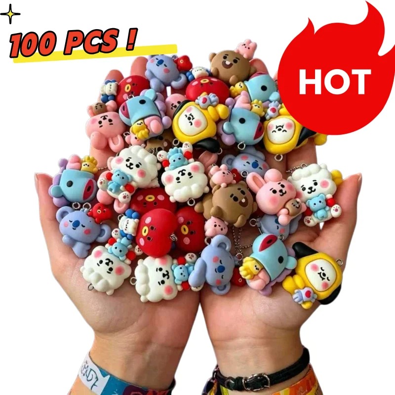 Resin Art Supplies - 7 Stück BT21 Harz-Cartoon-Anhänger DIY-Zubehör Bastelbedarf