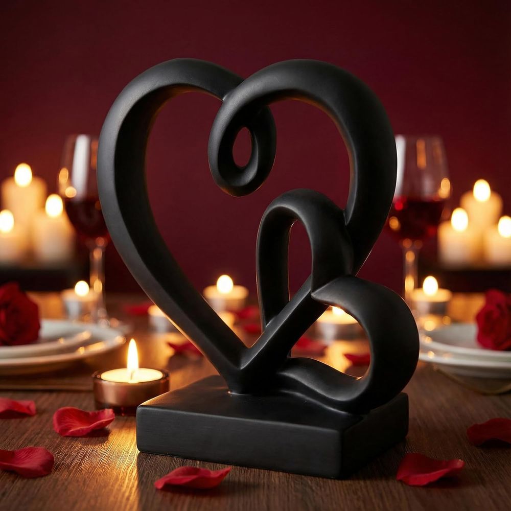 Resin Art For Anniversary Gift - Hochzeitstagsgeschenke - Zwei-Herzen-Deko-Harzstatue, 1. bis 50.