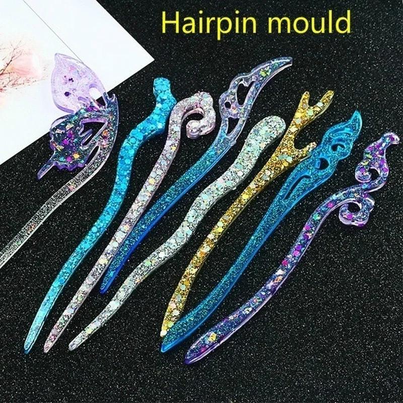 Resin Art Supplies - Neue Transparente Haarnadel Silikon Spezielle Form
