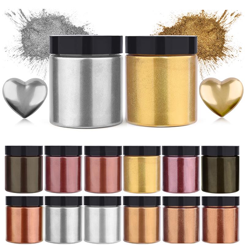 Resin Art Supplies - 50g Schimmer Metallic Gold Silber Farbe