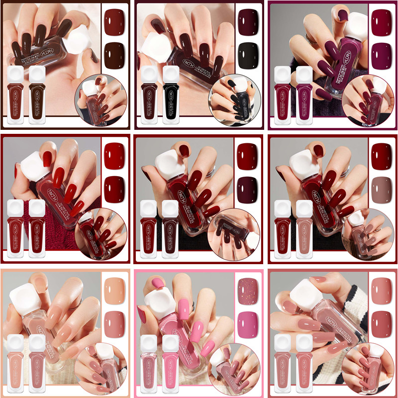 Resin Art Equipment - 2-teiliges 10-ml-Nagellack-Set auf Wasserbasis, abziehbar, rot,