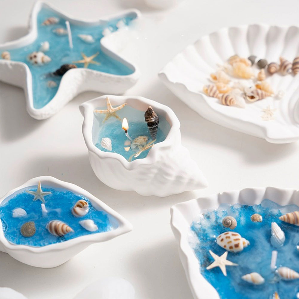 Resin Art Clay - Muschelschale, Kerzengefäß, Silikonform, Jakobsmuschelform, Gips, Epoxidharz,