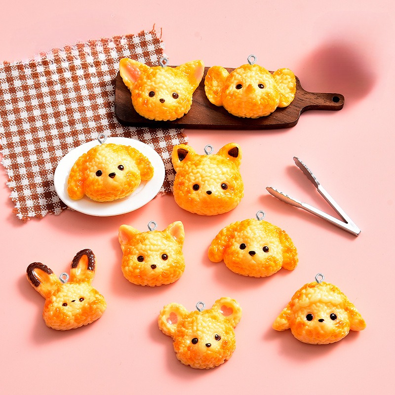 Resin Art Earrings Material - 10 Stücke Cartoon Kekse Hund Harz