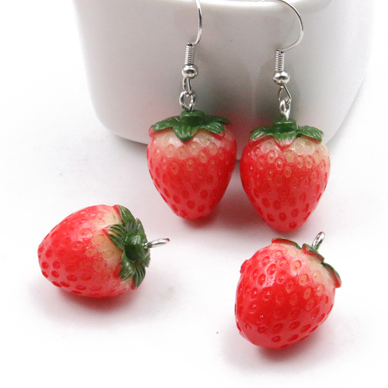 SG04 5 Stück niedliche Erdbeer – Resin Art Earrings Material Bewertung und Preis